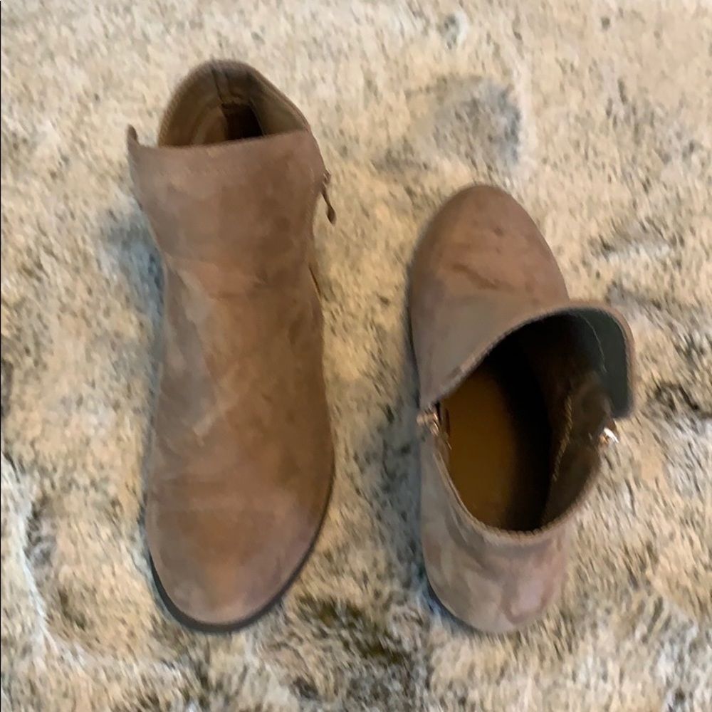 Brown suede ankle boots
